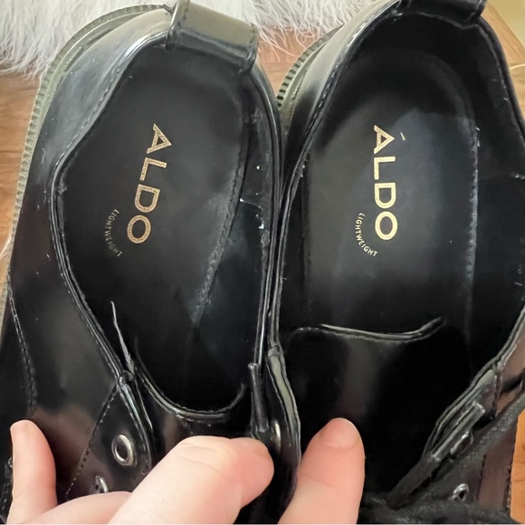 Aldo Black Vegan Leather Oxfords - Picture 2 of 9